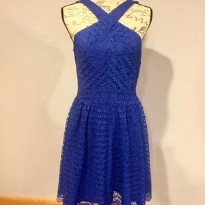 Victoria’s Secret Blue Lace Strappy Back Dress